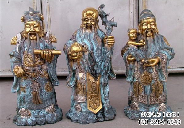 福祿壽雕塑廠家，仿銅佛像價格，家居佛堂擺件
