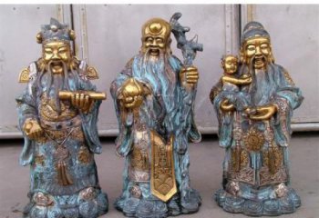 福祿壽雕塑廠家，仿銅佛像價格，家居佛堂擺件