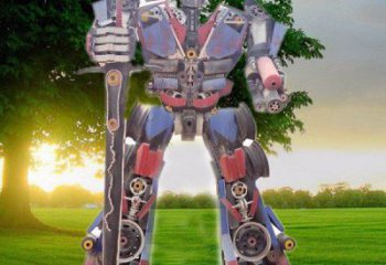 機器人雕塑廠家，卡通發光主題，戶外機器人雕塑定制