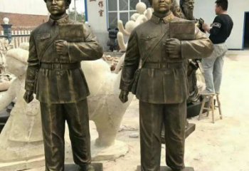 雷鋒雕塑廠家，玻璃鋼革命人物雕塑，紀(jì)念主題雕塑