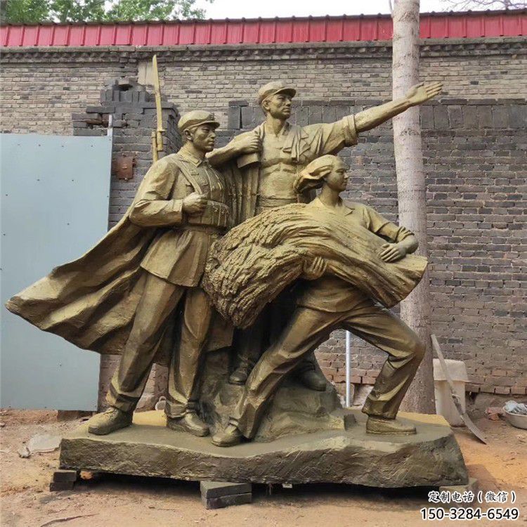 軍人雕塑廠家，革命主題雕塑，軍人戰(zhàn)士雕塑小品
