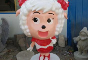 喜羊羊雕塑廠家，卡通動(dòng)漫雕塑小品，玻璃鋼彩繪工藝