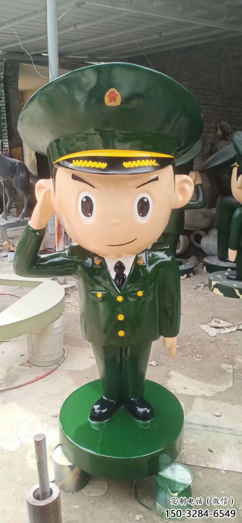 警察雕塑廠家，彩繪卡通人物，玻璃鋼警察雕塑制作