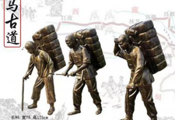 茶馬古道雕塑廠家，運茶文化主題，古代歷史人物雕塑小品