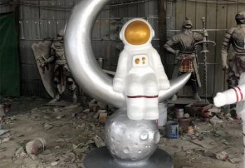 外星人雕塑廠家，現代航天人物小品，玻璃鋼外星人雕塑廠