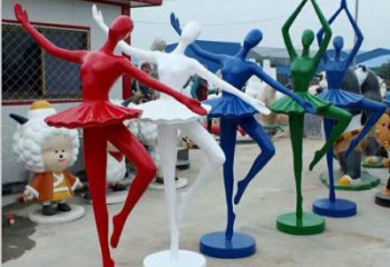 舞女雕塑廠家，抽象音樂主題小品，玻璃鋼園林小品雕塑