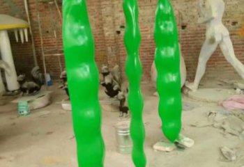 豆角雕塑廠家，仿真蔬菜雕塑，公園玻璃鋼豆角雕塑