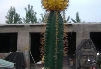 仙人掌雕塑廠家，廣場(chǎng)公園花卉擺件，玻璃鋼仙人掌雕塑小品