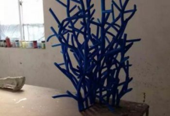 海草雕塑廠家，海洋植物景觀擺件，玻璃鋼仿真海草雕塑小品