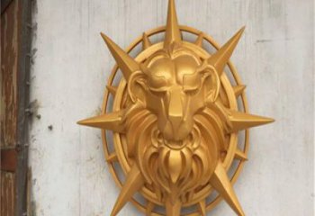 獅子頭雕塑廠家，壁掛動物頭像，玻璃鋼獅子頭雕塑廠