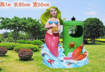 美人魚垃圾桶雕塑擺件