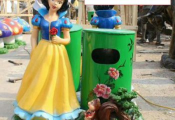 動漫白雪公主垃圾桶雕塑
