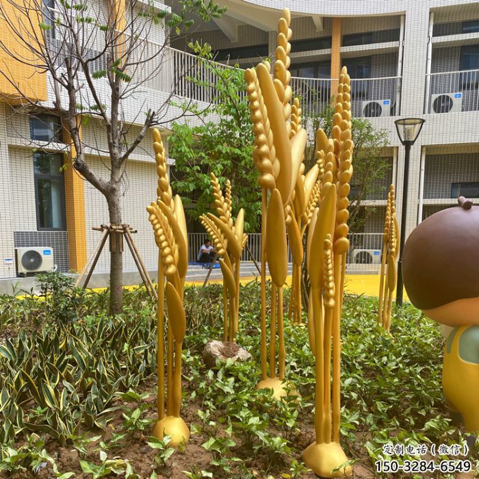 古銅色水稻雕塑廠家 大型城市雕塑 商業街擺件
