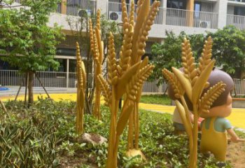 公園水稻雕塑廠家 酒店門口雕塑 彩繪擺件