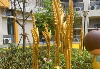古銅色水稻雕塑廠家 大型城市雕塑 商業街擺件