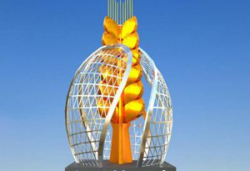 抽象麥穗雕塑廠家 店門口彩繪雕塑 步行街擺件