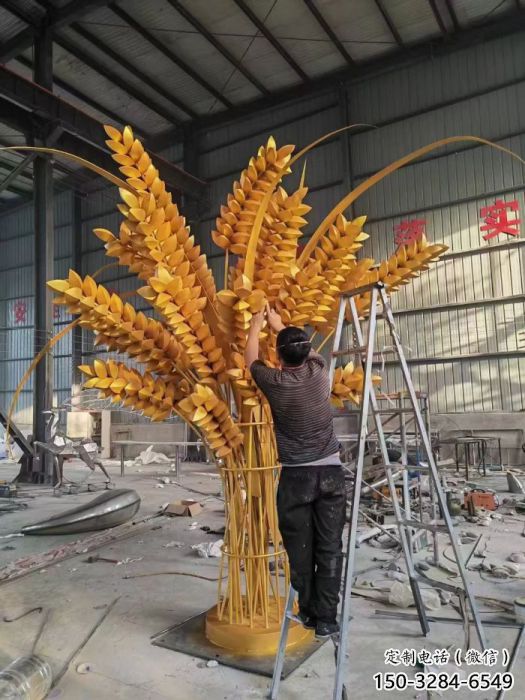 公園青稞雕塑廠家 酒店門口雕塑 彩繪擺件