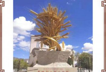 商業(yè)街青稞雕塑廠家 售樓處學(xué)校雕塑 農(nóng)作物擺件