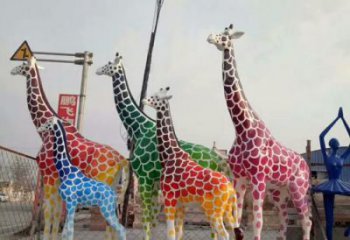 售樓處長頸鹿雕塑 商業街景觀雕塑 動物擺件