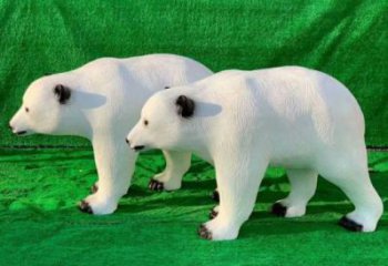 仿古北極熊雕塑 庭院彩繪雕塑 田間小品