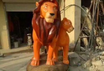 售樓處獅子雕塑 商業(yè)街彩繪雕塑 動(dòng)物擺件