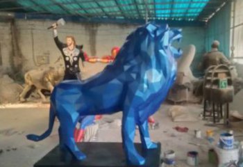 公園獅子雕塑 酒店門口雕塑 彩繪擺件