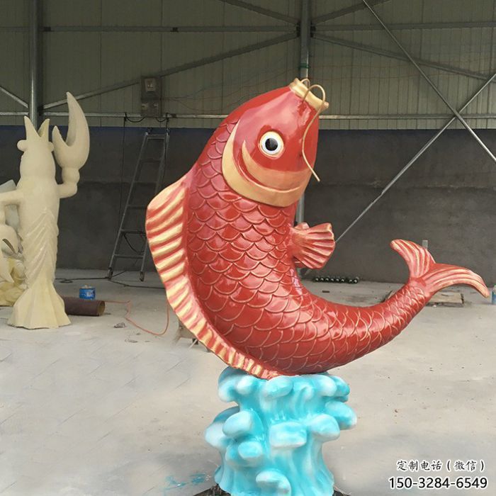 公園鯉魚雕塑 酒店門口雕塑 彩繪擺件
