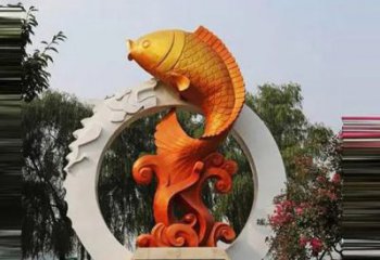 仿真鯉魚雕塑 店門口園林雕塑 動物小品