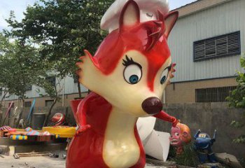 公園狐貍雕塑 酒店門口雕塑 彩繪擺件
