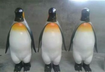 彩繪企鵝雕塑 仿真動物雕塑 步行街擺件