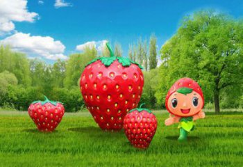 廣場草莓雕塑 公園仿真雕塑 抽象擺件