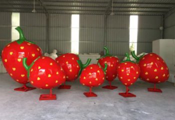 門口草莓雕塑 售樓處仿真雕塑 彩繪小品