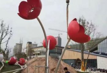 廣場(chǎng)花朵雕塑 公園仿真雕塑 抽象擺件