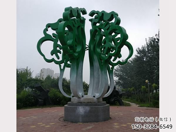鏤空白菜雕塑 廣場果蔬雕塑 門口小品