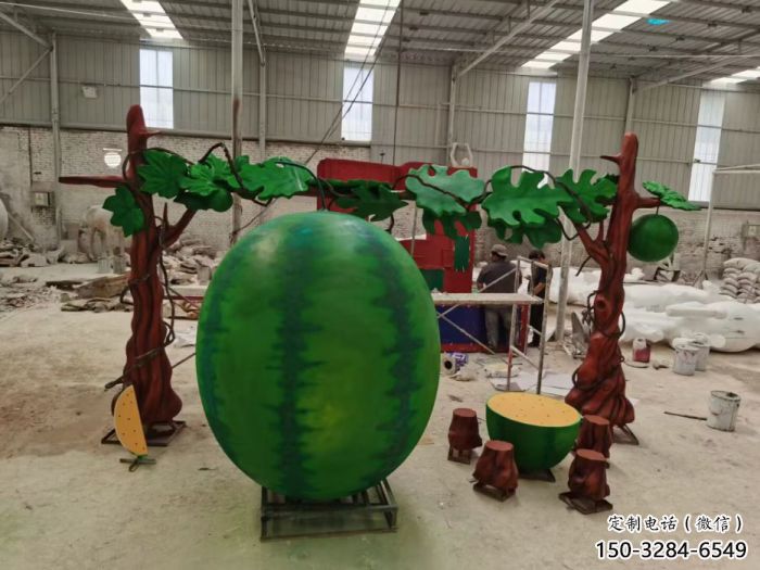 商業街西瓜雕塑 售樓處雕塑 果蔬擺件