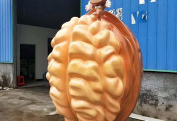 創(chuàng)意核桃雕塑 步行街店門口雕塑 水果小品