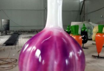 幾何大蒜雕塑 庭院仿真雕塑 彩繪擺件