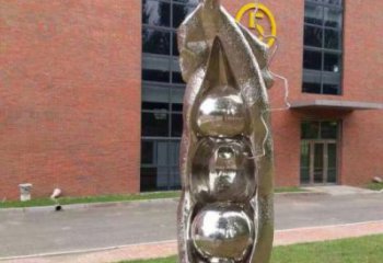 幾何豆角雕塑 庭院仿真雕塑 彩繪擺件