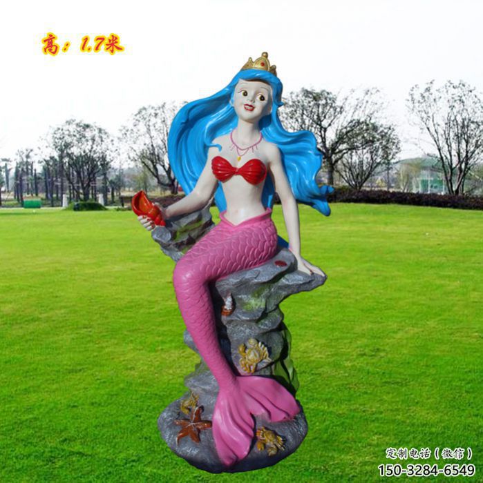 彩繪美人魚雕塑 大型城市雕塑 商業(yè)街擺件