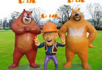 彩繪熊出沒雕塑 大型城市雕塑 商業街擺件