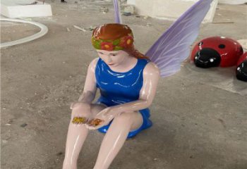 大型蝴蝶仙子雕塑 步行街卡通雕塑 動漫擺件