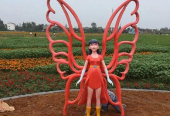 動(dòng)漫蝴蝶仙子雕塑 酒店公園雕塑 風(fēng)景區(qū)擺件