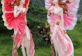 庭院蝴蝶仙子雕塑 城市彩繪雕塑 卡通小品