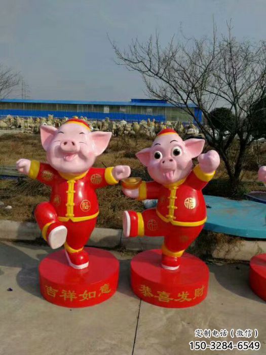 卡通小豬佩奇雕塑 店門口園林雕塑 動漫小品