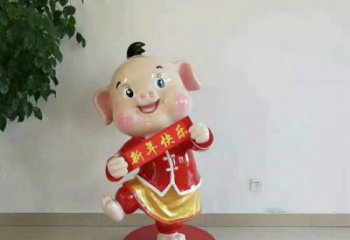 廣場小豬佩奇雕塑 公園卡通雕塑 抽象擺件