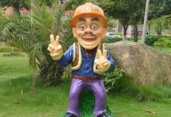 彩繪光頭強(qiáng)雕塑 卡通雕塑 步行街?jǐn)[件