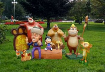 抽象光頭強(qiáng)雕塑 店門口彩繪雕塑 步行街?jǐn)[件