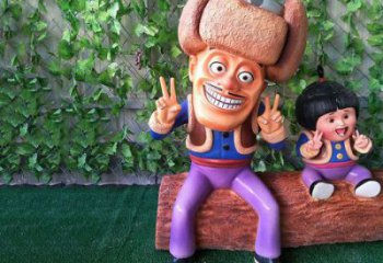 卡通光頭強(qiáng)雕塑 店門口園林雕塑 動漫小品