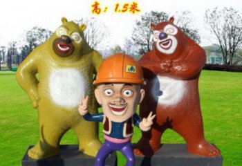 商場光頭強(qiáng)雕塑 卡通雕塑 店門口小品