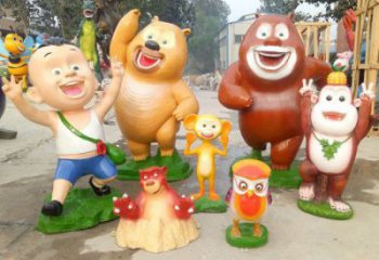 庭院大頭兒子雕塑 城市彩繪雕塑 卡通小品